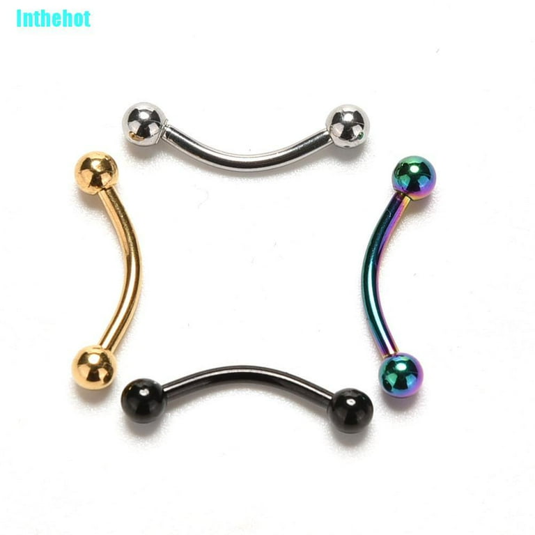 Ostrifin Stainless Steel Curved Barbell Ball Eyebrow Ring Eyebrow