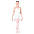 thumbnail image 3 of Girls Barre Stretch Waist Ballet Skirt, White, 3 of 4