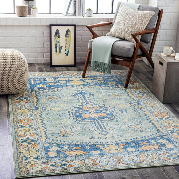 Mark&Day Area Rugs, 8x10 Balk Traditional Indoor / Outdoor Navy Area