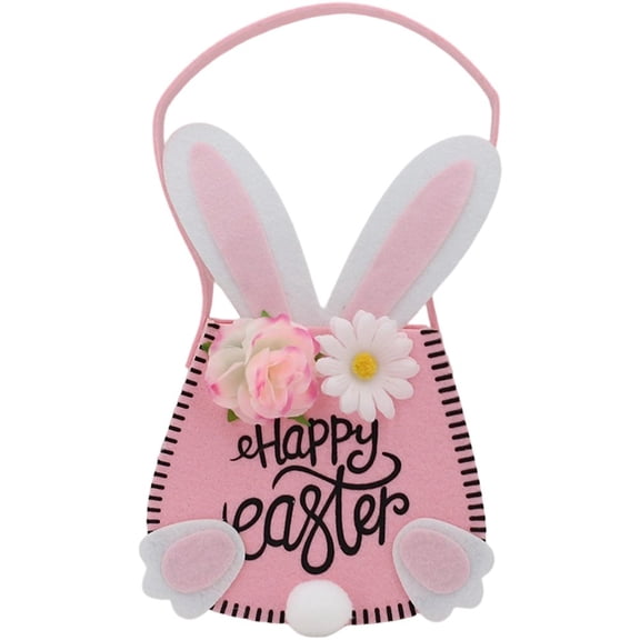 Easter Egg Hunt Basket Cute Bunny-Shaped Tote Gift Basket Candy Goody Cookie Box Holder for Easter Party Favor Supplies