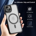 thumbnail image 3 of Magnetic for iPhone 13 Case [Compatible with Magsafe] Slim Frosted Matte Case Cover Translucent Hard PC Back Military Drop Protection Phone Case for iPhone 13 6.1-inch,Black, 3 of 13