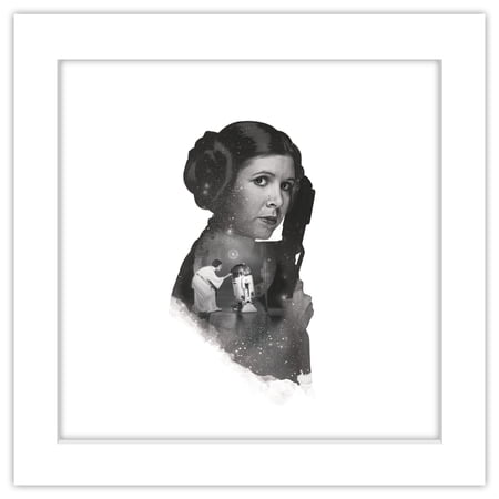 Gallery Pops Star Wars: Saga – Princess Leia Artistic Atmosphere Portrait Wall Art White Framed Version 12 x 12