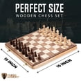 thumbnail image 2 of Juego de ajedrez con armería de madera de 38 cm con capacidad de almacenamiento de 3 kg, 2 of 6