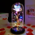 thumbnail image 2 of Regalo de cumpleaños para novia, luz rosa, flor de cristal con luces LED de colores rosa mágica eterna de galaxia de cristal, regalo único para esposa en Navidad de Acción de Gracias. Zhivalor WRQX-543, 2 of 4