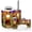 Color 1, variant on Bathroom Accessory Set 6 Piece with Sunlit Western Desert Stained Glass Fiery Colors cactus Toothbrush Holder, Soap Dispenser, Soap Dish, Trash Can, Toothbrush Cup, Toilet Brush Holder