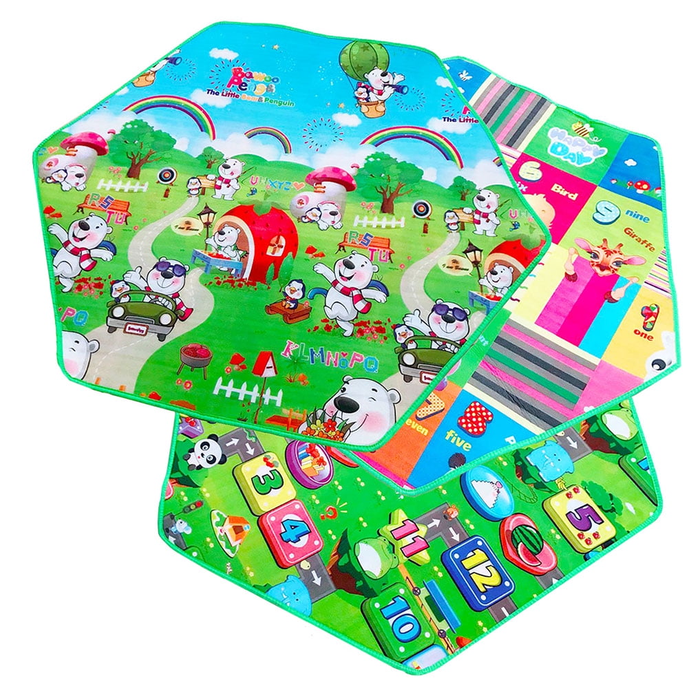 Famure Hexagonal Carpet Tent Accessory CraWling Mat Round Mat Carpet Game Mat for Climbing