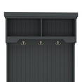 thumbnail image 5 of CQSXDA Functional Hall Tree with Shoe Bench in Versatile Style, 4-in-1 Coatrack with Hooks for Living Room Space Saving, Black, 5 of 13