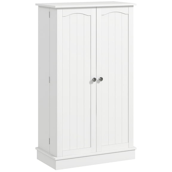 Alvantor Paper Freestanding Kitchen Pantry Storage Cabinet with Door Racks & 5-Tier Shelves 23.6" x 11.8" x 40.9" White