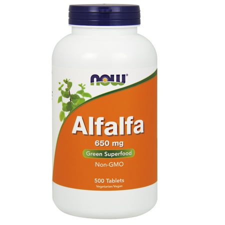NOW Supplements, Alfalfa 650 mg source of Vitamin K, 500