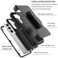 thumbnail image 5 of Ebizware for Samsung Galaxy S24 Phone Case, Case with [Built-in Screen Protector] Holster Belt Clip Military Grade Heavy Duty Shockproof Kickstand Cover for Galaxy S24 - Black, 5 of 10