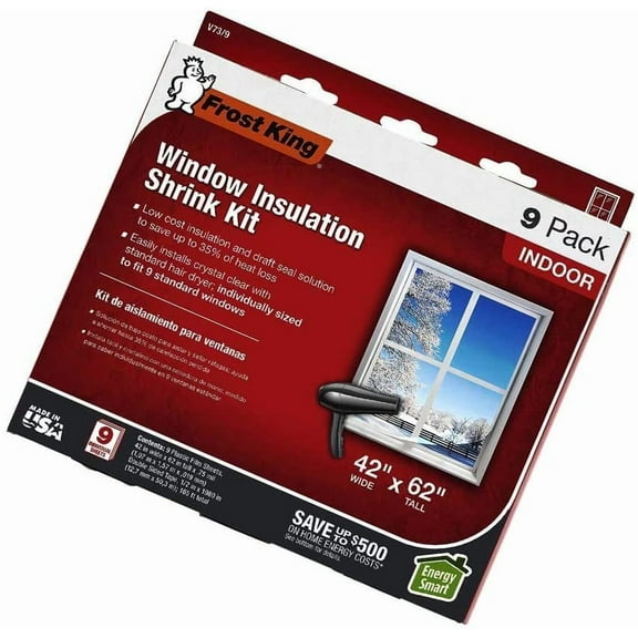 Frost King Window Insulation Kit Shrink Film - Easy Installation - 42 in. W x 62 in. L Clear