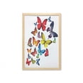 thumbnail image 1 of Butterflies Wall Art with Frame, Many Different Butterflies Romance Togetherness Joy Wildflowers Hiking Trees, Printed Fabric Poster for Bathroom Living Room, 23" x 35", Multicolor, by Ambesonne, 1 of 2