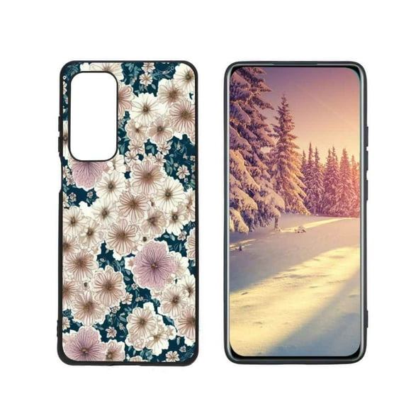 Compatible with Motorola MOTO Edge 2021 Phone Case, Vintage-Floral-Flower23 Case Men Women, Flexible Silicone Shockproof Case for Motorola MOTO Edge 2021