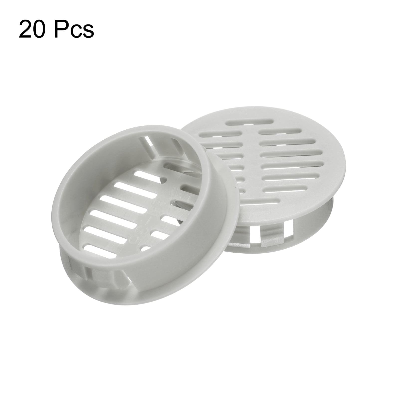 Unique Bargains 20Pcs Plastic Soffit Vent Cover for Home Office Kitchen Grey 1.4"