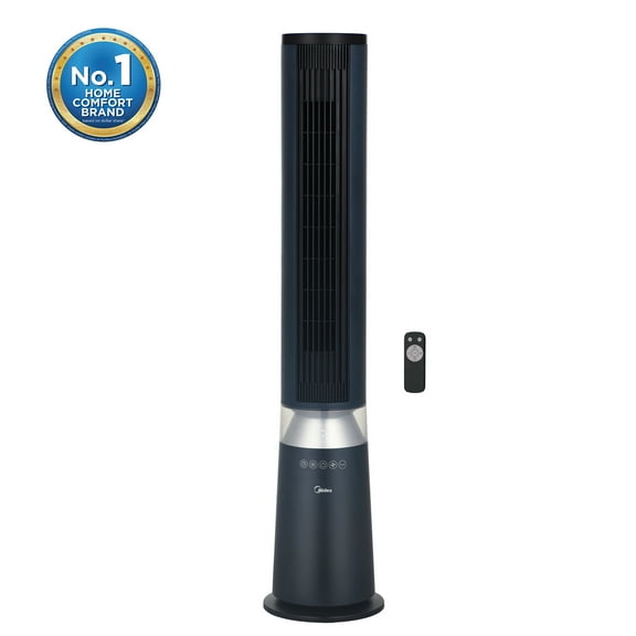 Midea 42" 5-Speed Tower Fan with Detachable Washable Feature, Wide-Angle Oscillation and Remote Control, New, Blue, MSFT42RW6BL