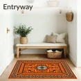 thumbnail image 3 of ODIKA 6'x9' Machine Washable Non-Slip Area Rug, Mystical Eastern Swirl Delicate High Traffic Rug with Pad, Orange, 545651, 3 of 8