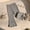 Dark Gray, variant on ITSAME Flared Pants for Girls, Cute Bow Cotton Elastic Waist Ruffle Hem Summer Casual Wide Leg Pants Dark Gray Size 6