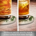 thumbnail image 3 of Thirstystone Natural Ferns Round Natural Sandstone Coaster 4-Pack, 3 of 6