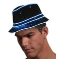 thumbnail image 2 of Light up Sequin Fedora LED Hat Neon Rave Costumes Glow in Dark Party music concerts,night clubs,holiday,parties,festival, 2 of 4