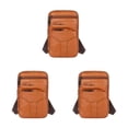 thumbnail image 4 of Transemion Stylish And Waist Packs Premium Leather Bag For Men Soft To Touch yellowish-brown 3Set, 4 of 6