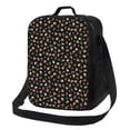 thumbnail image 1 of Disketp Flower Pattern On Black Bolsa Térmica Estampada para Almuerzo, Lonchera para Hombres y Mujeres Adultos, 1 of 7