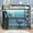 Class Black, variant on Twin Metal Loft Bed Frame with Built-in Work Desk, RGB LED Lights, Multi-Port Charging Station, 4 Fabric Drawers & Multi Storage Shelves, Safety Guardrail & Ladder, 350lbs Load Capacity, Black