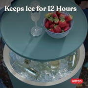 Keter Modern Cool Bar and Side Table Outdoor 2 in 1 Table and Bar Patio Furniture, Teal