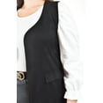 thumbnail image 4 of Chaleco Largo Roman Fashion Tipo Gamuza Negro Talla Extra, 4 of 7