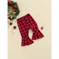 thumbnail image 3 of Kiapeise Baby Boy Girl Christmas Pants Red Black Plaid Brother Sister Flared Trousers, 3 of 8