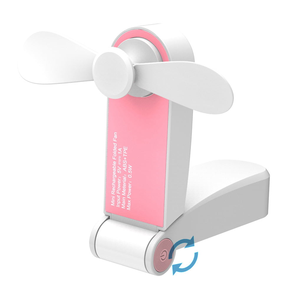 Portable Mini Pocket Fan USB Rechargeable Folding Handheld Personal Fan 