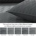 thumbnail image 4 of Exclusivo Mezcla Gray King Quilt Set, Weave Pattern Ultrasonic Lightweight Bedspreads, Soft Coverlets Bedding Set with Pillow Shams, 4 of 7