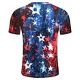 thumbnail image 4 of GERsome Mens 4th of July Patriotic T-Shirt American Flag Short Sleeve Crewneck Tops Loose Fit USA Flag Stars Stripes Graphic Tee S-3XL, 4 of 5