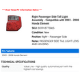 thumbnail image 2 of Right Passenger Side Tail Light Assembly - Compatible with 2003 - 2008 Honda Element 2004 2005 2006 2007, 2 of 2