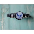 thumbnail image 3 of Officially Licensed USAF Braided Leather Bracelet, Patriotic Design, Durable Genuine Black Leather, Multiple Patterns and Sizes Available (Gift Boxed), 3 of 10