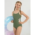 thumbnail image 4 of 7-14T Girls Summer One Piece Swimsuits Adjustable Spaghetti Strap Swimwear Floral Hollow-out Bathing Suit, Size 7-14 Years, 4 of 9