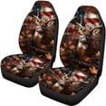 thumbnail image 5 of Pzuqiu Deer American Flag Print Car Seat Covers 3 Pieces Front and Rear Seat Cover Set Interior Accessories Auto Decor Suitable for Truck Trucks, 5 of 10