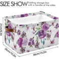 thumbnail image 4 of GZHJMY Watercolor Flowers Storage Basket, Durable Canvas With Handles Large Collapsible Storage Bins Boxes for Home Office - 1 Pack Collapsible Organizer, 4 of 7