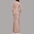 thumbnail image 4 of Qiopertar Robe de Soirée Sexy à Manches Longues Col en V Pailletée Sirène en Solde à Moins de 5$ en Solde, 4 of 5