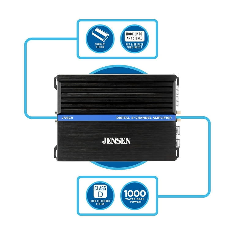 Jensen Class-D 4-Channel Amplifier | 1000 Watts Peak Power