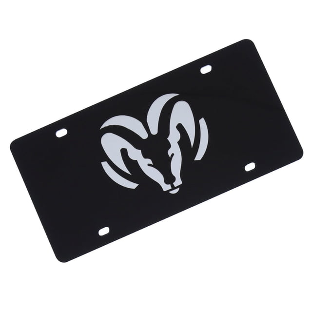 Au-TOMOTIVE GOLD Mopar Emblem Black Polycarbonate License Plate Frame – Unbreakable USA Made