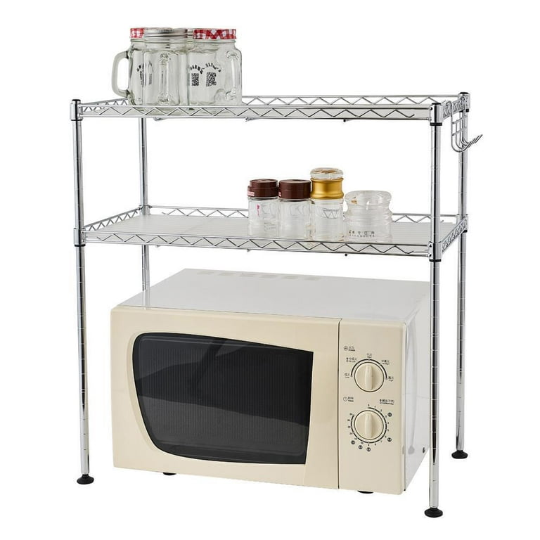 2 Tier Microwave Oven Shelf Rack Stand Storage Organizer Kitchen Space  Saving