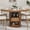 Walnut color, variant on Kicctian 47" Round Dining Table for 4-6 with 2-Layer Storage Shelf and Drawer, Space-Saving Circle Table, Versatile Kitchen Table for Dining Room, Living Room or Kitchen, Black