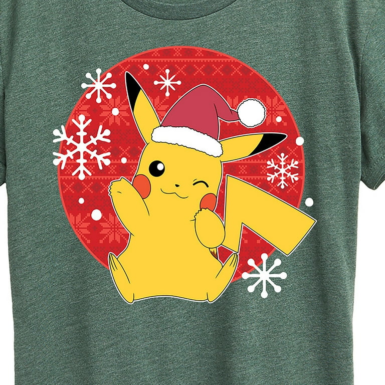 Pokémon Pikachu Santa Hat Ugly Sweater Women's Short Sleeve