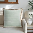 thumbnail image 4 of Laddha Home Designs Hand Woven Solid Square Throw Pillow - 20" - Blue and Tan - Set of 2, 4 of 8