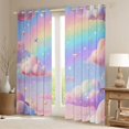 thumbnail image 2 of jejeloiu 3D Colorful Clouds Black Out Curtains,Multicolor Gradient Sky Curtains Pack of 2 (42x63 Each) For Girls Kids, 2 of 6