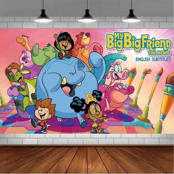 My Big Big Friend Backdrop Banner Party Supplies Poster Movie Theme Background for Photography Birthday Decorations