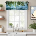 thumbnail image 2 of Summer Leaf Valance Curtain Watercolor Green Branch Blue Lake Water Country Window Valances Rod Pocket Short Curtains Window Treatments for Kitchen Bedroom Bathroom Laundry 60" x 18", 2 of 9