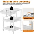thumbnail image 6 of POAO Large 3-Tier Rolling Printer Stand with Storage Drawer,5 Adjustable Shelves Mobile Cart with Industrial Wheels for Home Office Desk,White, 6 of 8