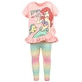 thumbnail image 3 of Disney Princess Ariel Toddler Girls Peplum Crossover T-Shirt and Leggings Outfit Set Toddler to Big Kid, 3 of 5