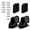 Perforated version-Black, variant on 1 Set Retractable Baby Gate Replacement Part Mounting Accessories Fixing Base with Hook & Screws for Child Safety